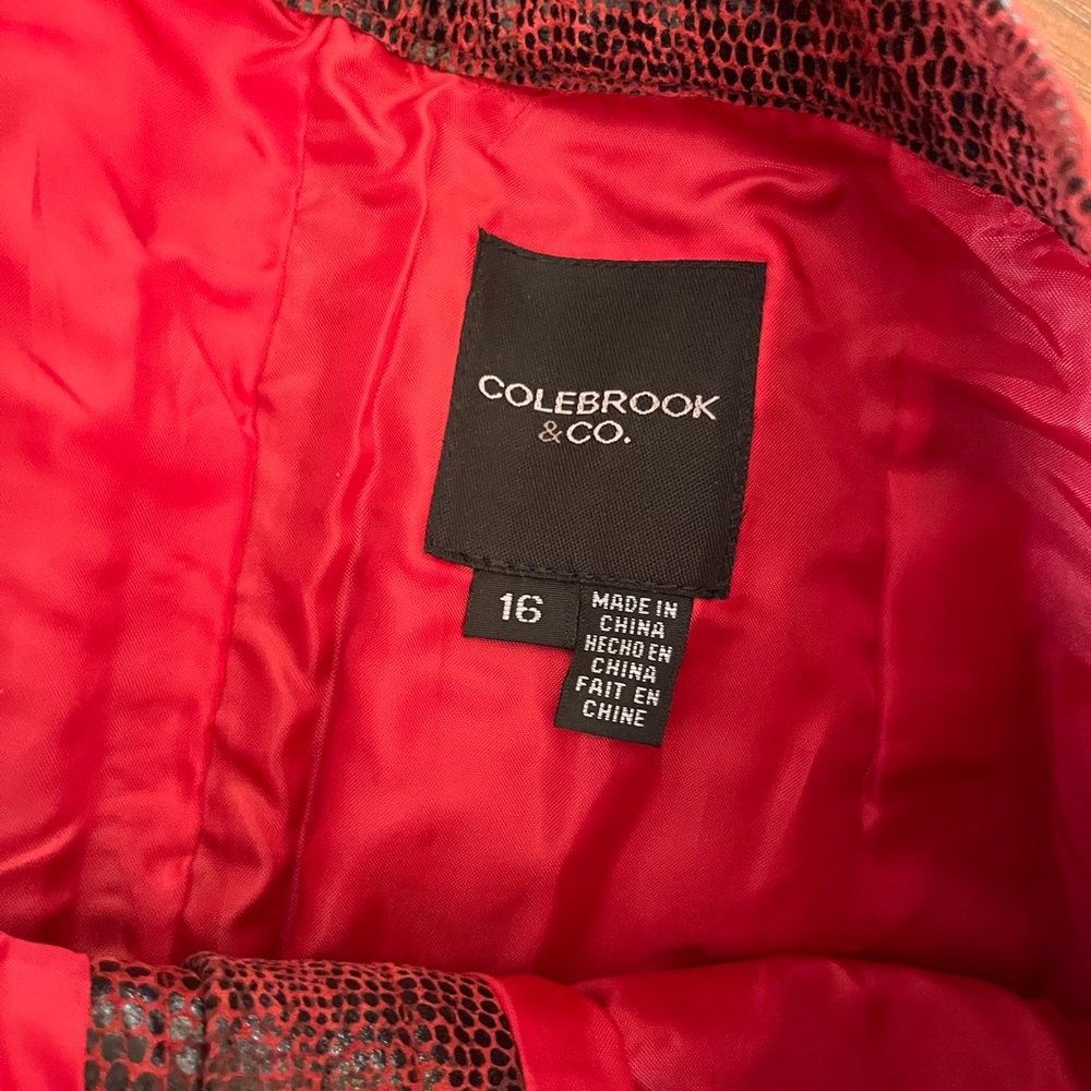 Vintage Colebrook & Co Red Leather Snake Skin Print Jacket and Pant Set - Picture 6 of 15